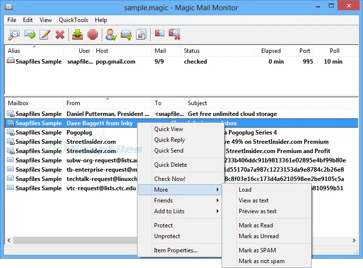 Magic Mail Monitor Ekran görüntüsü 1