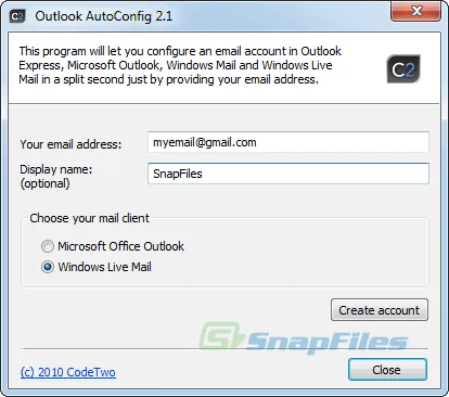 CodeTwo Outlook AutoConfig Ekran görüntüsü 1