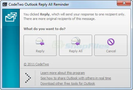 CodeTwo Outlook Reply All Reminder Ekran görüntüsü 1