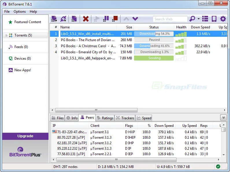 BitTorrent Free Ekran görüntüsü 1