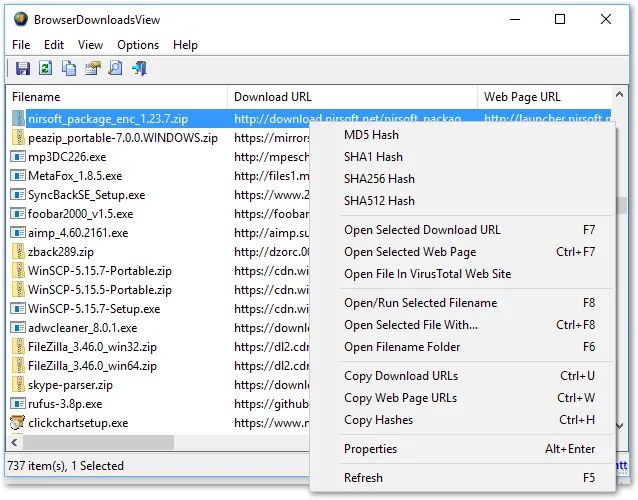 BrowserDownloadsView Ekran görüntüsü 2