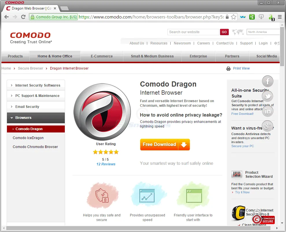 Comodo Dragon Ekran görüntüsü 1