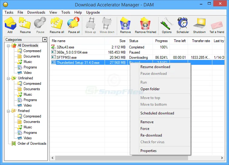 Download Accelerator Manager Ekran görüntüsü 1