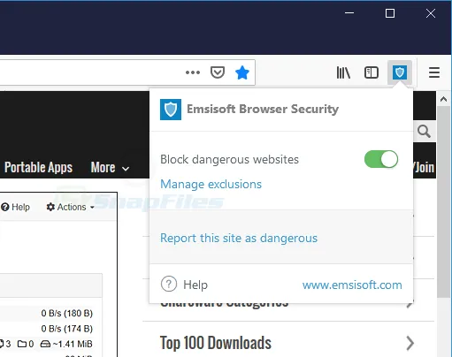 Emsisoft Browser Security for Firefox Ekran görüntüsü 1