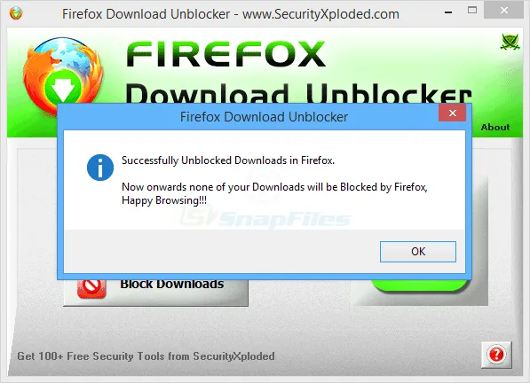 Firefox Download Unblocker Ekran görüntüsü 2