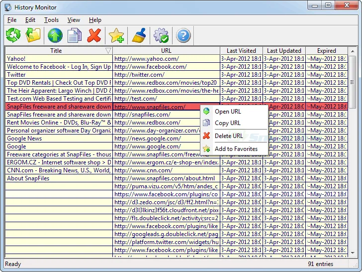 IE History Monitor Ekran görüntüsü 1