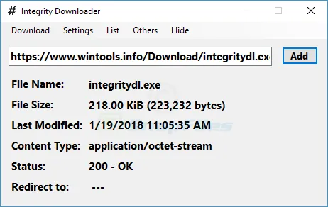 Integrity Downloader Ekran görüntüsü 1