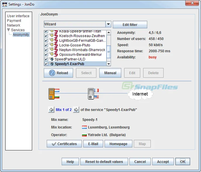 JAP Anon Proxy Ekran görüntüsü 2