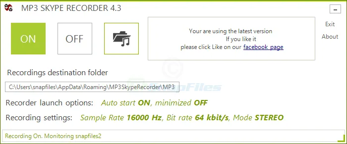 MP3 Skype Recorder Ekran görüntüsü 1