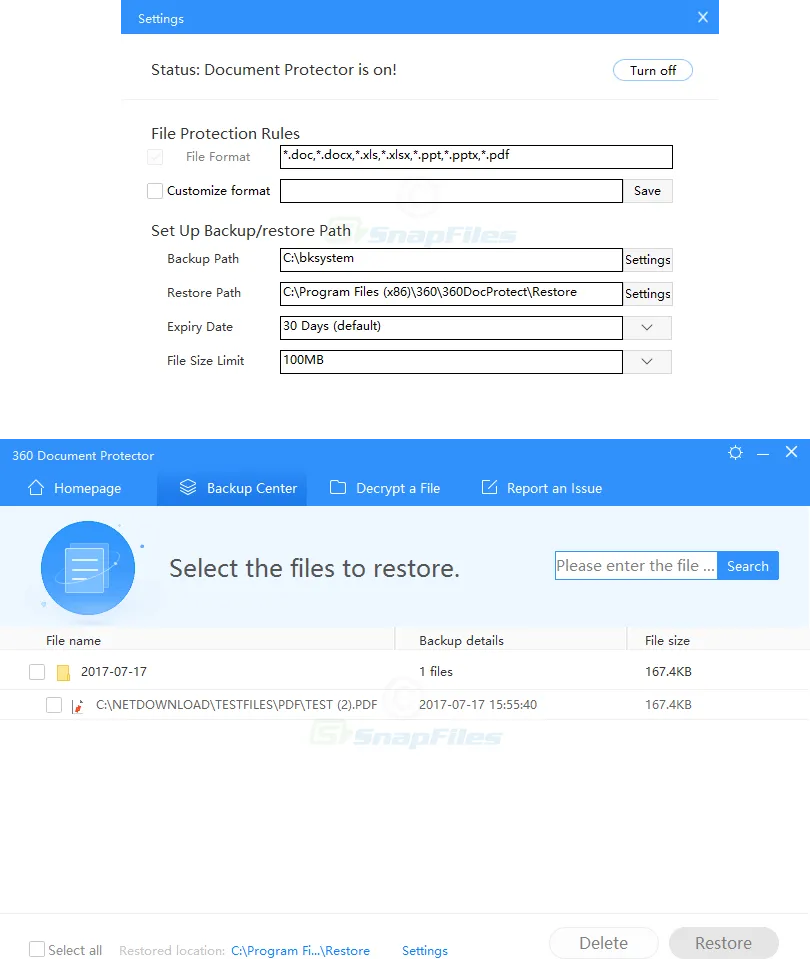 360 Document Protector Ekran görüntüsü 2