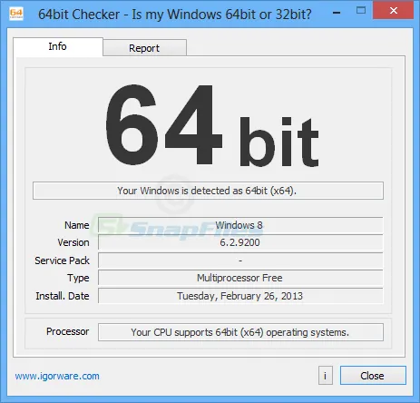 64bit Checker Ekran görüntüsü 1