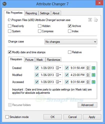 Attribute Changer Ekran görüntüsü 1