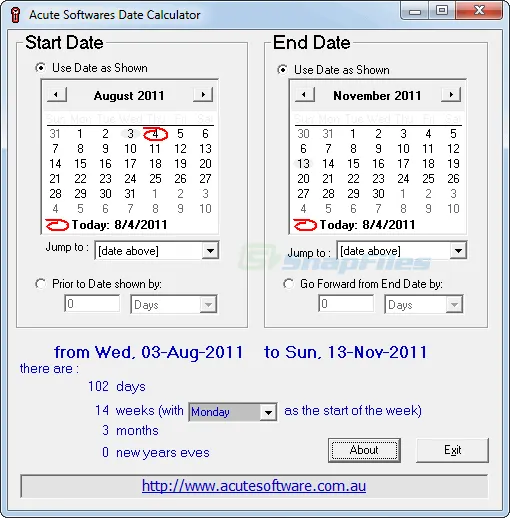 Acute Date Calculator Ekran görüntüsü 1