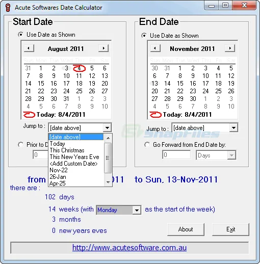 Acute Date Calculator Ekran görüntüsü 2