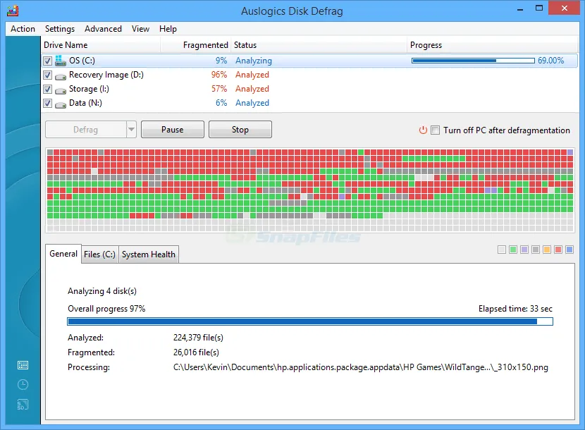 Auslogics Disk Defrag Ekran görüntüsü 1