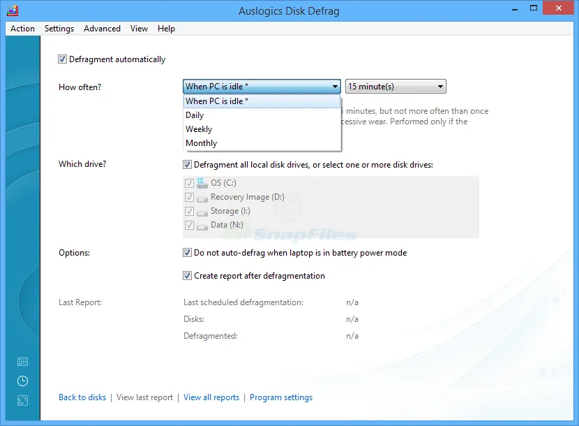 Auslogics Disk Defrag Ekran görüntüsü 2