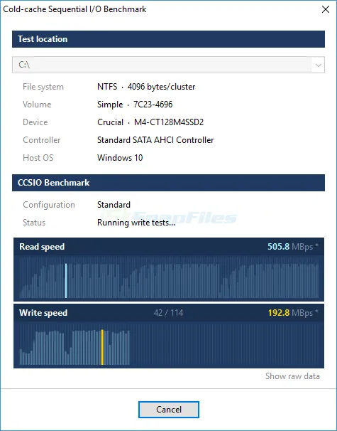 CCSIO Benchmark Ekran görüntüsü 1