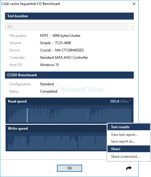 CCSIO Benchmark Ekran görüntüsü 2