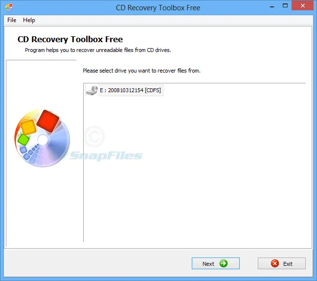 CD Recovery Toolbox Free Ekran görüntüsü 1