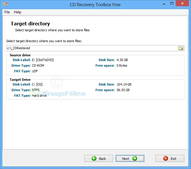CD Recovery Toolbox Free Ekran görüntüsü 2
