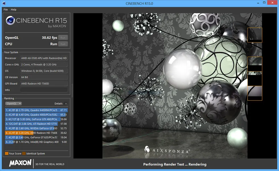 MAXON CINEBENCH Ekran görüntüsü 2