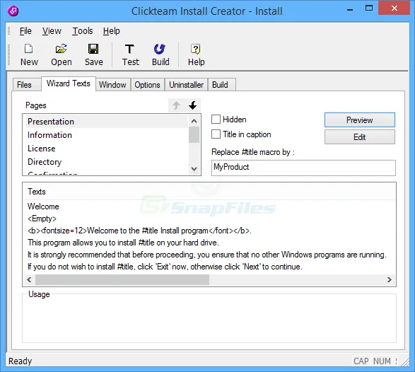 Clickteam Install Creator Ekran görüntüsü 2