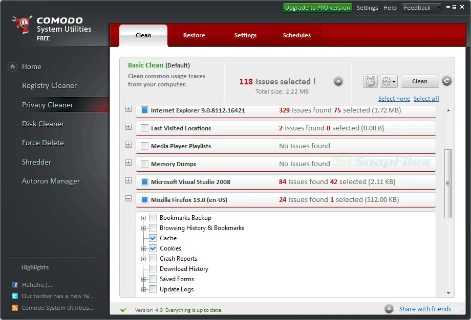 Comodo System Utilities Ekran görüntüsü 2