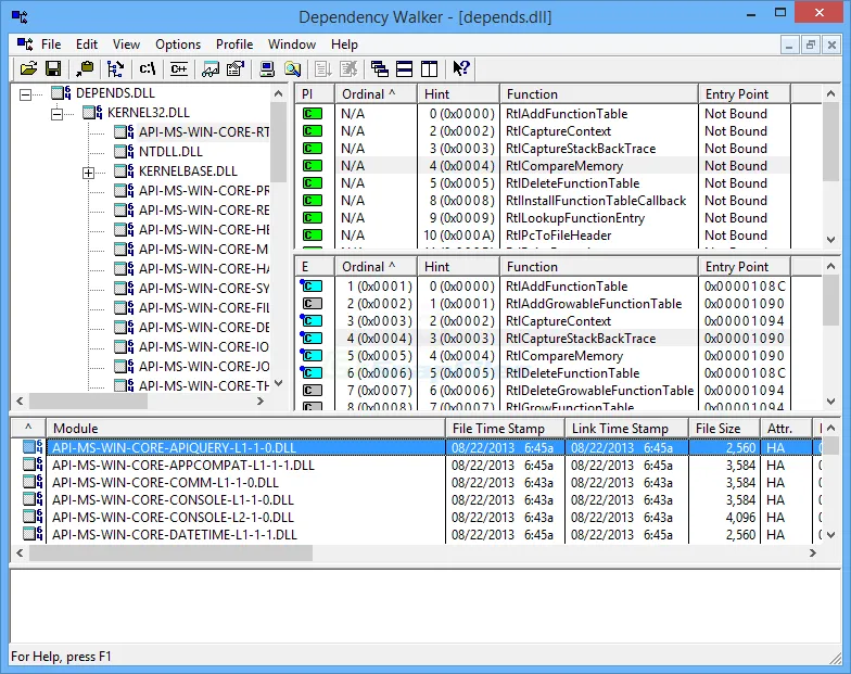 Dependency Walker Ekran görüntüsü 1