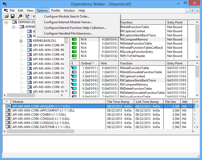 Dependency Walker Ekran görüntüsü 2