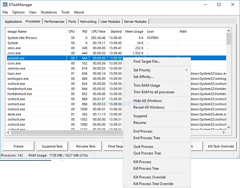 DTaskManager Ekran görüntüsü 1