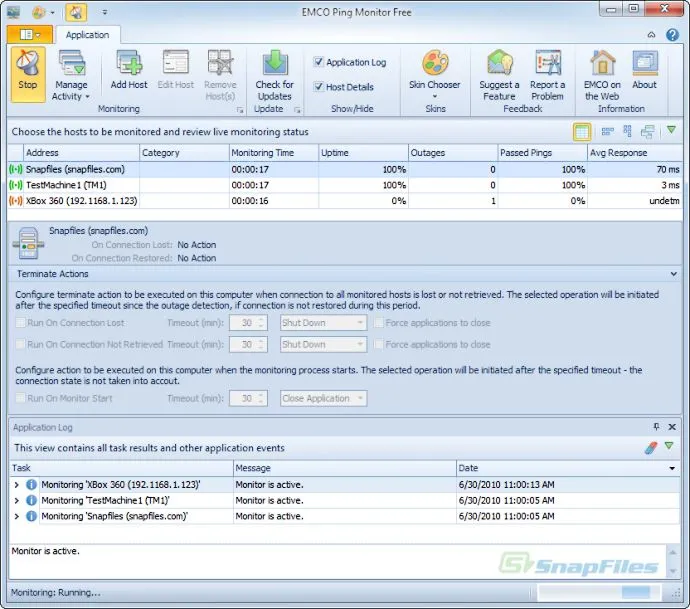 EMCO Ping Monitor (Free Version) Ekran görüntüsü 1