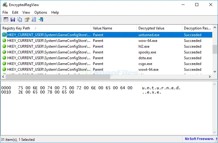 EncryptedRegView Ekran görüntüsü 1