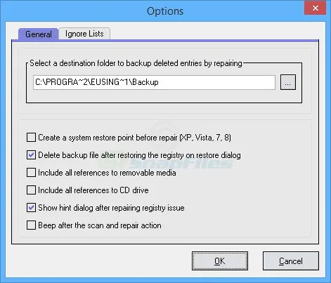 Eusing Free Registry Cleaner Ekran görüntüsü 2