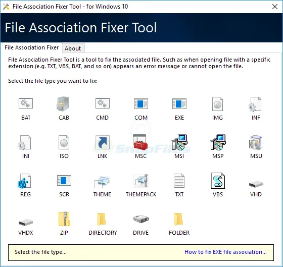 File Association Fixer Tool Ekran görüntüsü 1