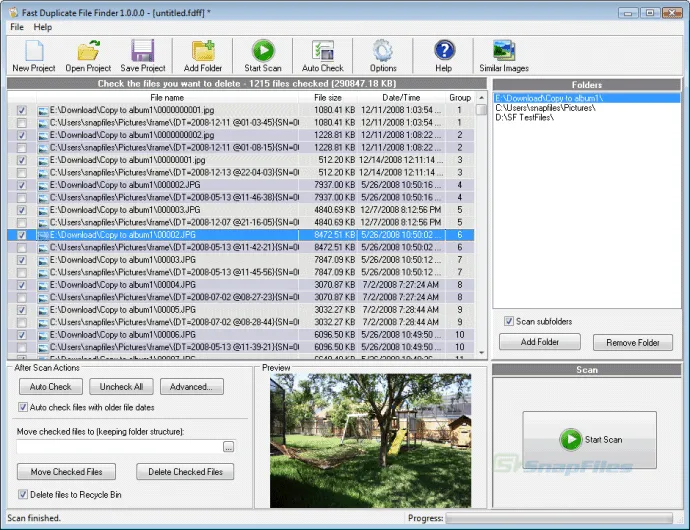 Fast Duplicate File Finder Ekran görüntüsü 1