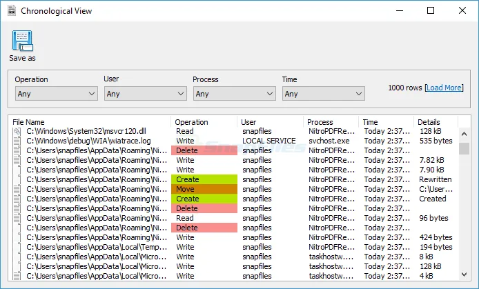 SoftPerfect File Access Monitor Ekran görüntüsü 2