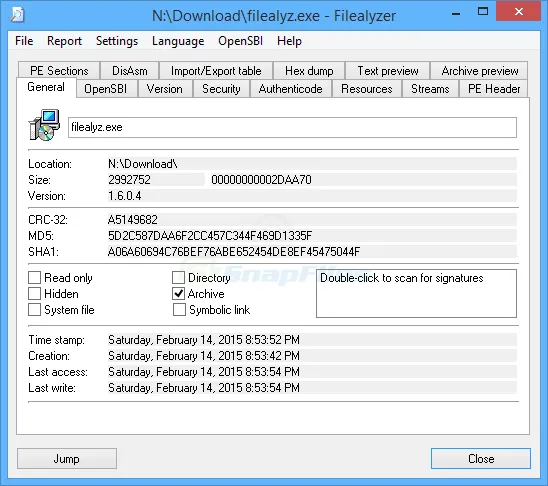 FileAlyzer Ekran görüntüsü 1