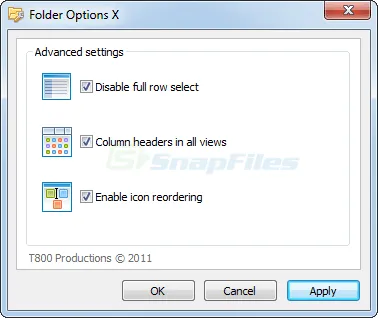 Folder Options X Ekran görüntüsü 1