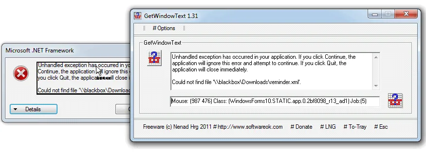 GetWindowText Ekran görüntüsü 1