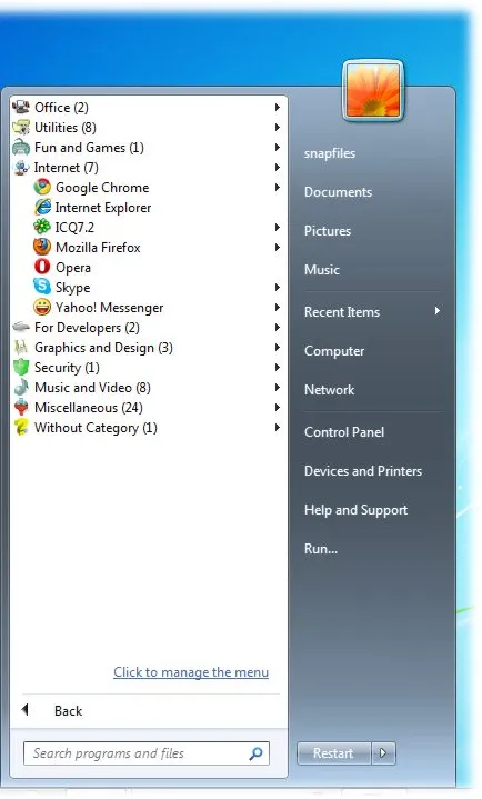 Handy Start Menu Ekran görüntüsü 2