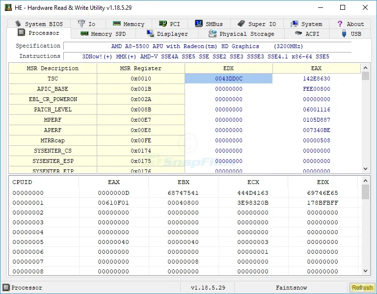 HE - Hardware Read and Write Utility Ekran görüntüsü 1