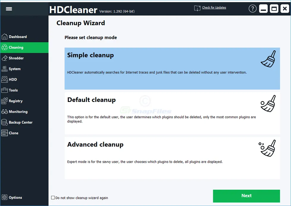 HDCleaner Ekran görüntüsü 2