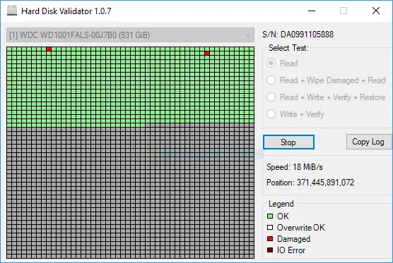 Hard Disk Validator Ekran görüntüsü 1