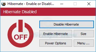Hibernate Enable or Disable Ekran görüntüsü 2