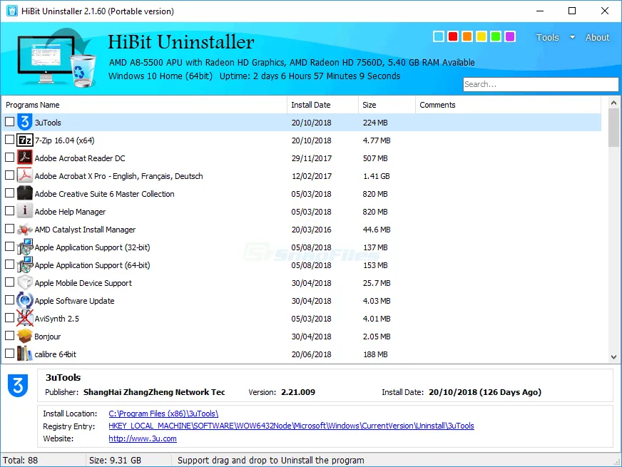 HiBit Uninstaller Ekran görüntüsü 1