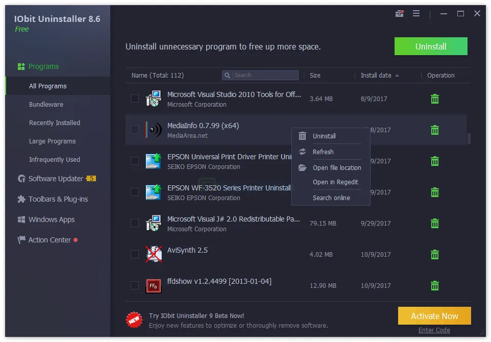 IObit Uninstaller Ekran görüntüsü 1