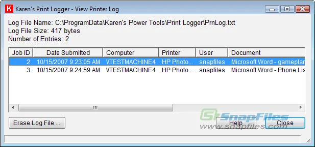 Karens Print Logger Ekran görüntüsü 2