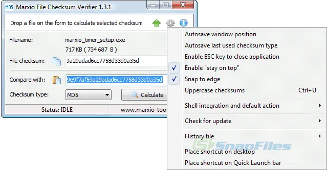 Marxio File Checksum Verifier Ekran görüntüsü 2