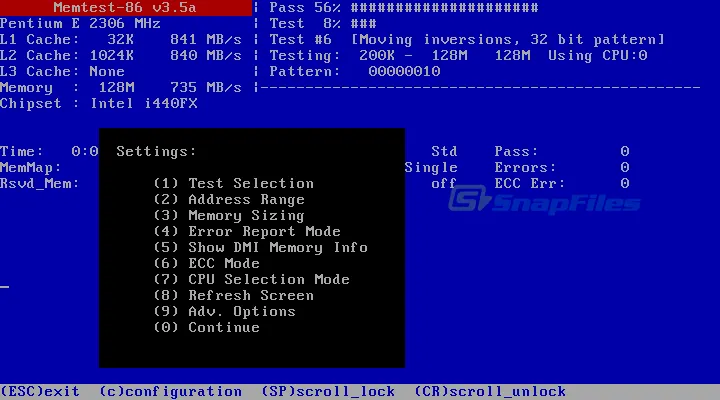 Memtest86 Ekran görüntüsü 1