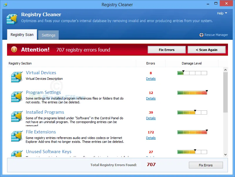 Pointstone Registry Cleaner Ekran görüntüsü 1